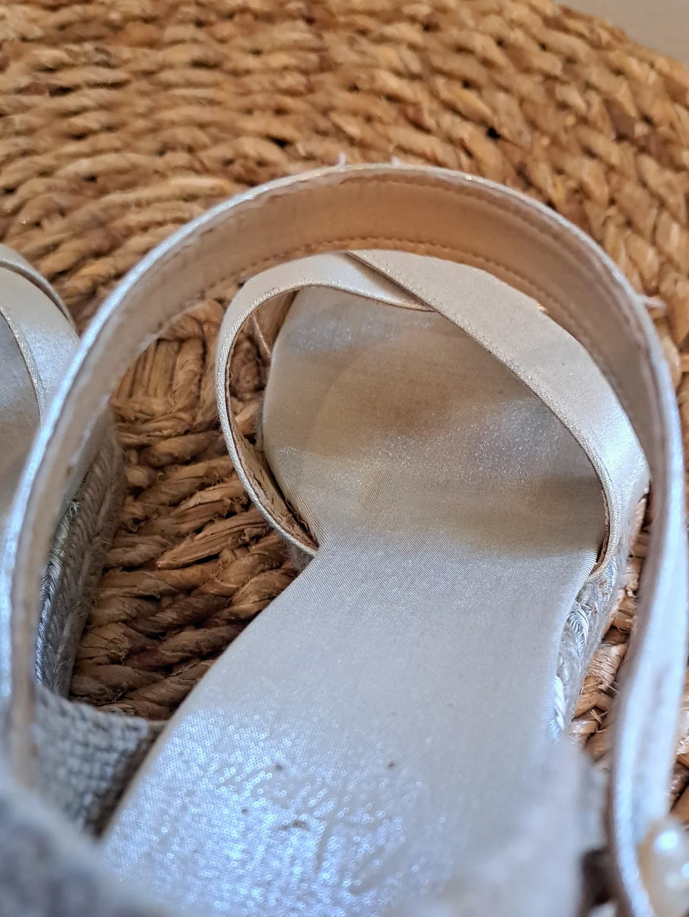 Castaner Womens Buti Summer Luxury Champange Silver Espadrille Sandals 40/9.5